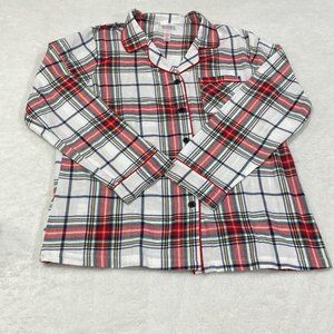 💕 Women's Wondershop Red White Blue & Yellow Button Down Pajama Top Only Size L